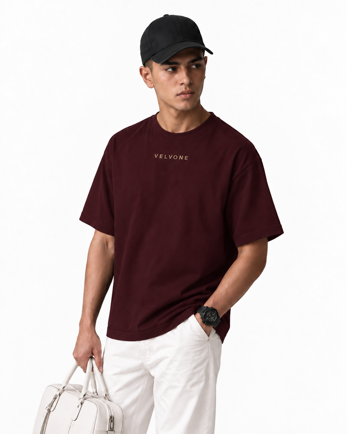 VELVONE - Essential Terry Oversized Tee Dark