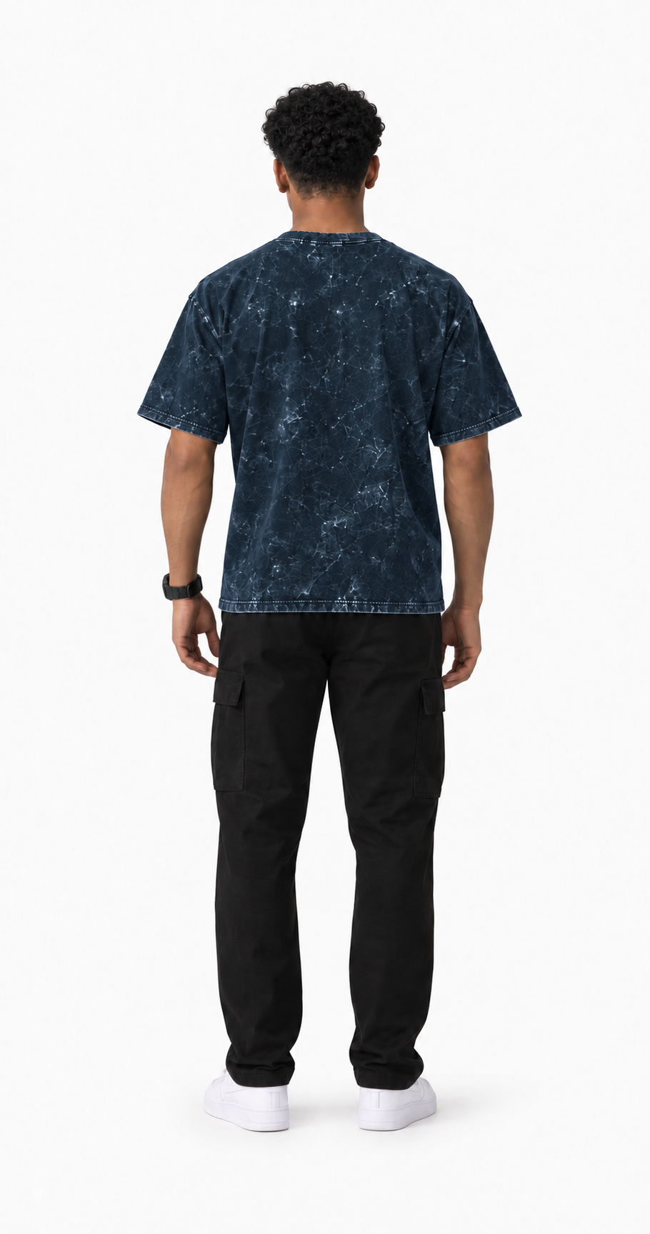 VELVONE -  Obsidian Acid Wash Oversized Tee