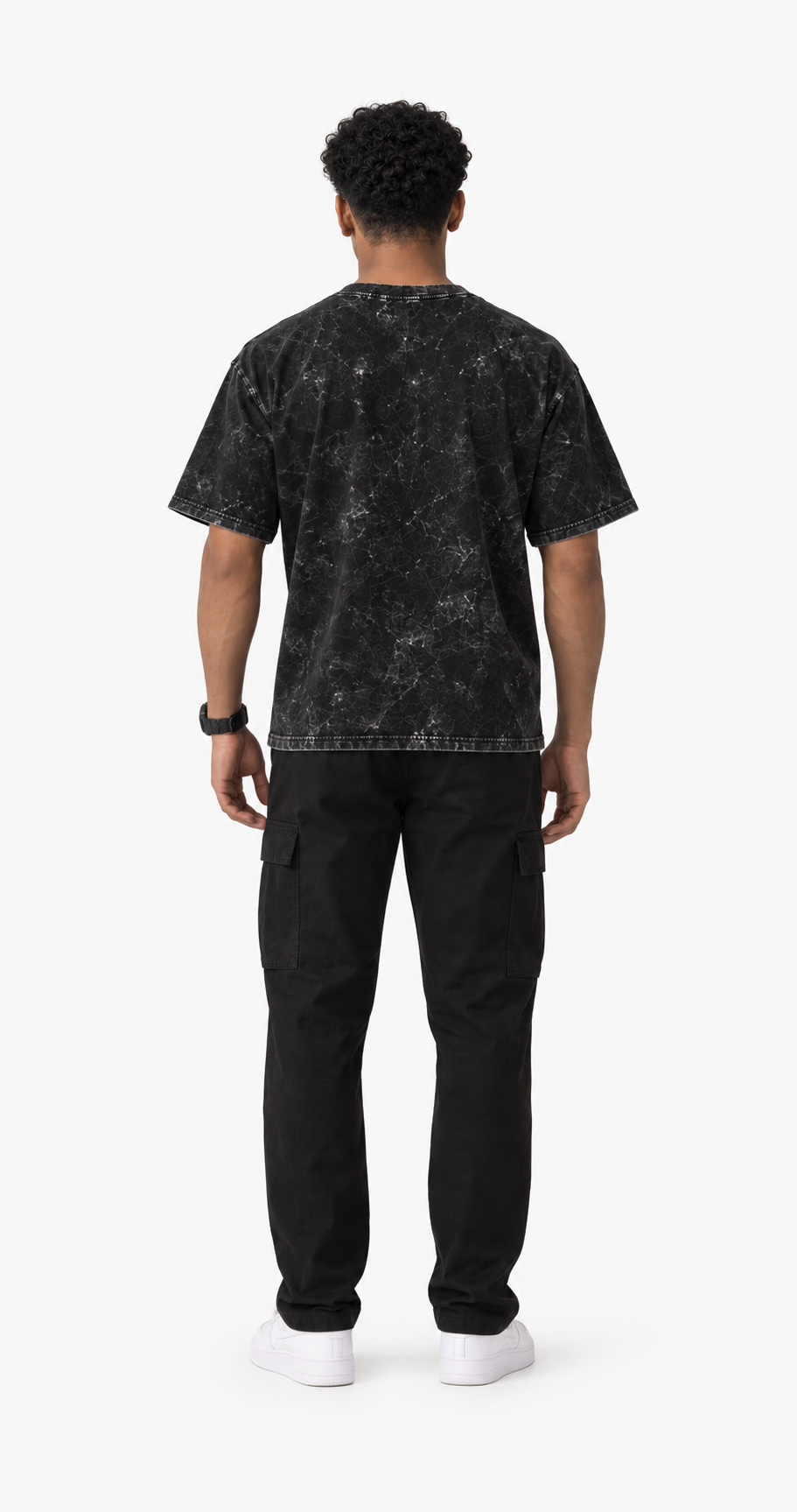 VELVONE -  Obsidian Acid Wash Oversized Tee