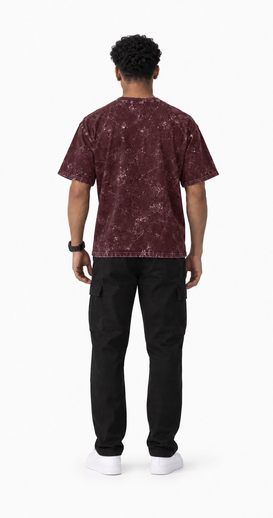 VELVONE -  Obsidian Acid Wash Oversized Tee