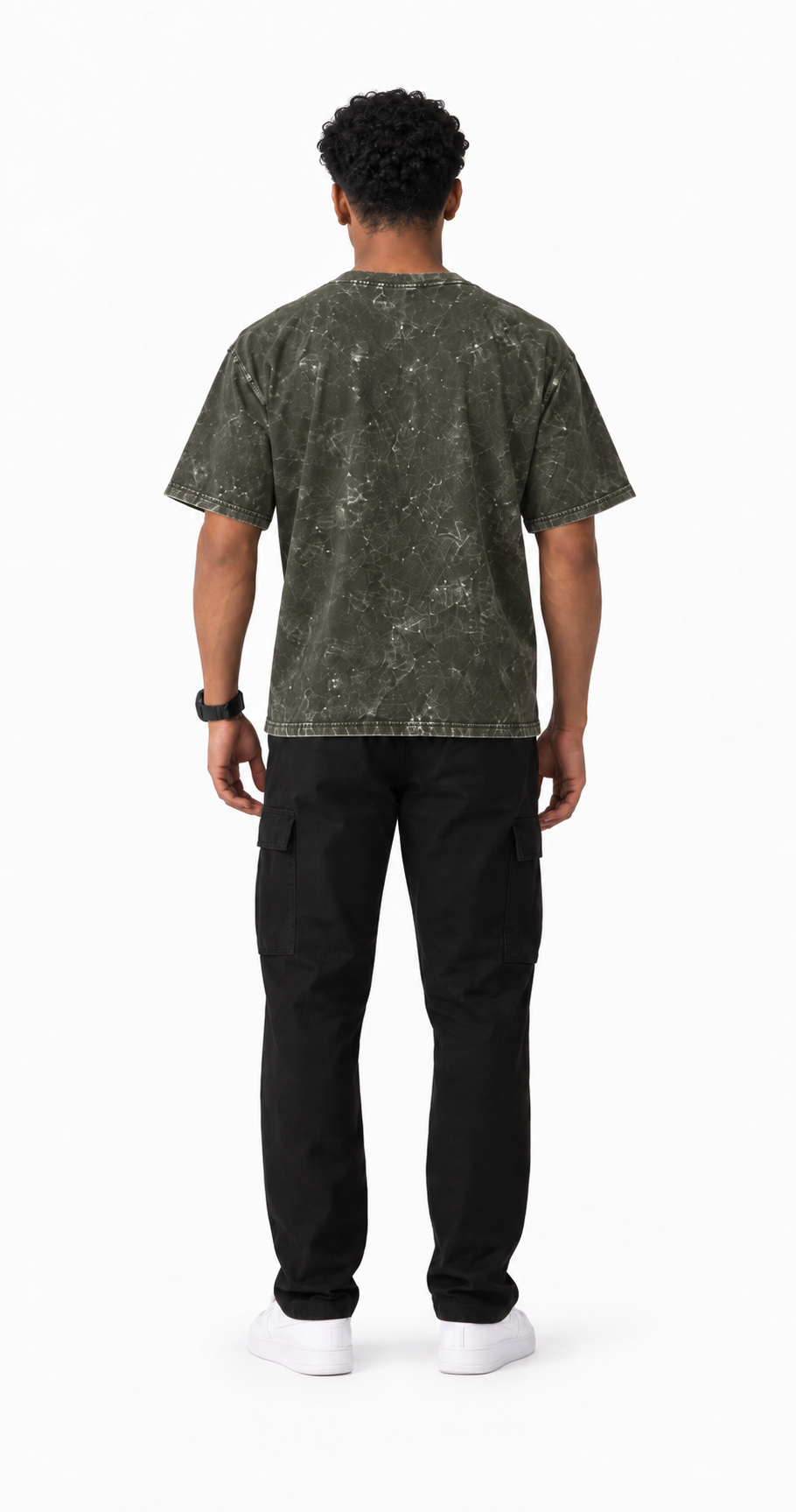 VELVONE -  Obsidian Acid Wash Oversized Tee