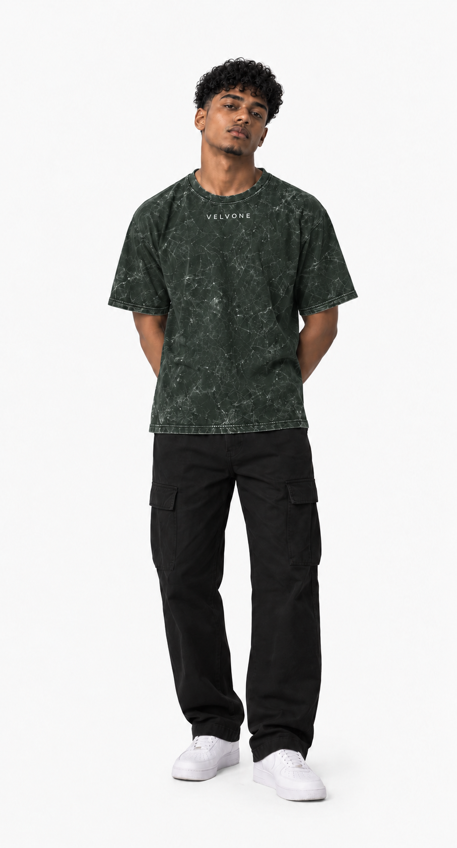 VELVONE -  Obsidian Acid Wash Oversized Tee